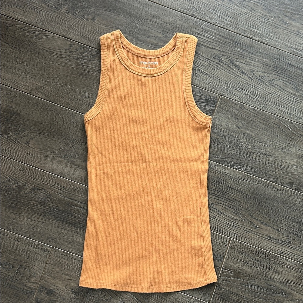 Rust brown Ribbed Tank Top